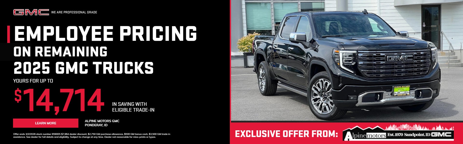 EMPLOYEE PRICING on remaining 2025 GMC Trucks